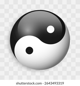 This vector illustration represents the yin and yang symbol, showcasing the balance and harmony of opposing forces. It highlights the interconnectedness of dualities in life and nature.