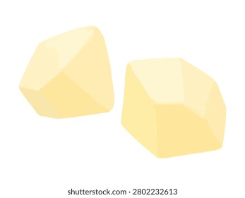 This is a vector illustration of roughly chopped potatoes. It can be used as a diagram for cooking instructions or as an illustration in a recipe.