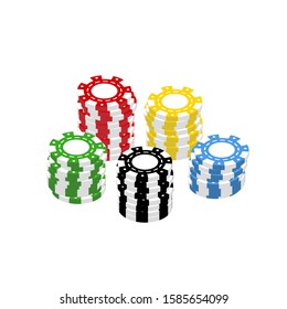 This is a vector illustration of set of casino chips.
