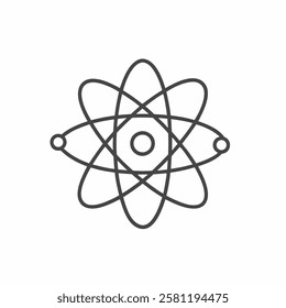 This vector illustration showcases an abstract representation of an atom with orbiting electrons.