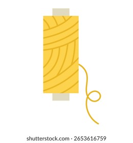 Esta ilustração vetorial mostra uma bola de fios e fios de lã, ideal para costura, tricô e temas de artesanato. 