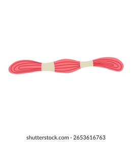 Esta ilustração vetorial mostra uma bola de fios e fios de lã, ideal para costura, tricô e temas de artesanato. 