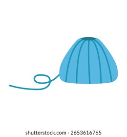 Esta ilustração vetorial mostra uma bola de fios e fios de lã, ideal para costura, tricô e temas de artesanato. 