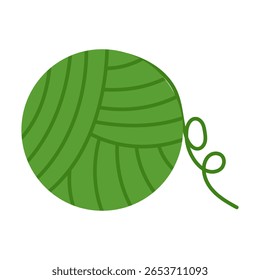 Esta ilustração vetorial mostra uma bola de fios e fios de lã, ideal para costura, tricô e temas de artesanato. 