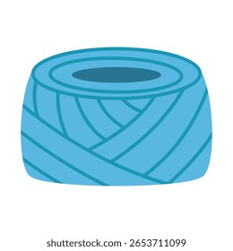 Esta ilustração vetorial mostra uma bola de fios e fios de lã, ideal para costura, tricô e temas de artesanato. 