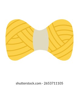 Esta ilustração vetorial mostra uma bola de fios e fios de lã, ideal para costura, tricô e temas de artesanato. 