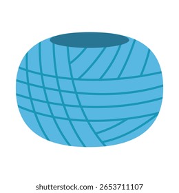 Esta ilustração vetorial mostra uma bola de fios e fios de lã, ideal para costura, tricô e temas de artesanato. 