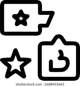 Esta ilustração vetorial mostra o feedback dos clientes com uma classificação de estrelas e um apoio. Representa satisfação, críticas e experiências positivas com um produto.