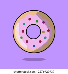This vector illustration showcases a delicious and mouthwatering donut, perfect for use in a wide range of food-related projects.