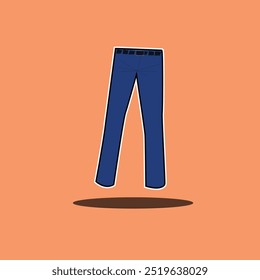 This vector illustration showcases a pair of classic long trousers with clean lines and minimal detailing, including tailored seams and a sleek, modern fit.