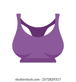 This vector illustration showcases a purple sports bra, ideal for fitness, workout, and activewear designs