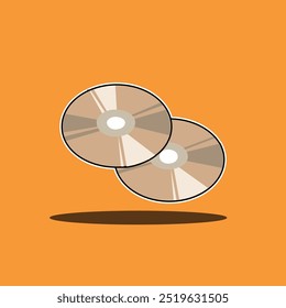 This vector illustration showcases a retro DVD cassette, complete with its classic rectangular case and disc. The design includes subtle shading and clean lines, capturing the nostalgic feel of early 