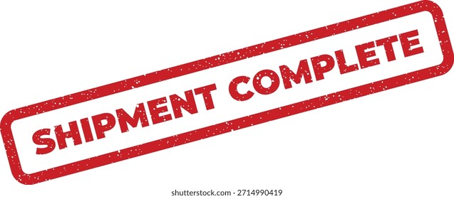 Esta Ilustración vectorial muestra una marca de sello de goma que significa una entrega completada. Ideal para el seguimiento de logística, cumplimiento de pedidos y registros administrativos.