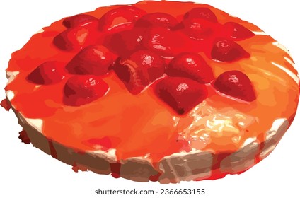 Esta es una ilustración vectorial de una tarta de fresa