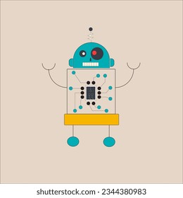 This vector illustration is suitable for a robotics company logo, icon, backgroung
