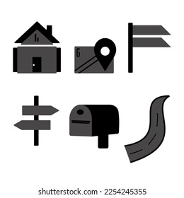 This vector illustration is a symbol of an address created for gaming purposes or accessories. It is also useful to introduce this address symbol to the child