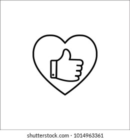 This Vector Illustration Thumbs Inside Heart Stock Vector (Royalty Free ...