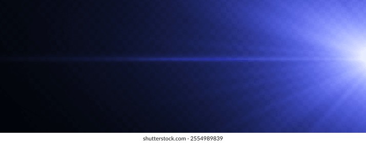 This is a vector illustration of a transparent sunlight special lens flare light effect. It shows a sun flash with rays and a spotlight.