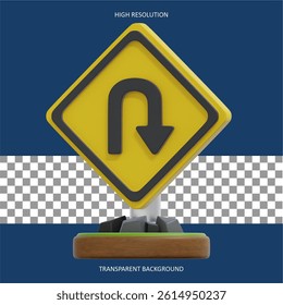 This is a vector illustration of a turn back right arrow sign, designed for clear directional guidance Perfect for signage, presentations, or web design projects.