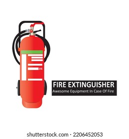 This vector image is the best illustration of a fire extinguisher during an emergency in the office. This design is made with a simple design