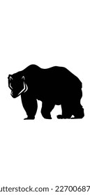 This vector image of a black Grizzly bear gives a sense of strength and courage to the bear's characteristics.
