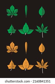 This is a vector image of colored leaves that is useful as a complement in making posters and others
