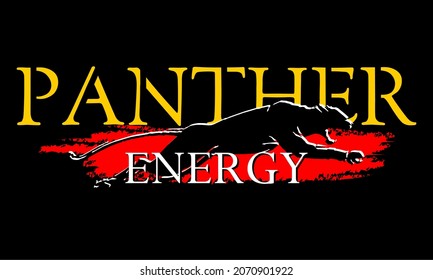 This vector image contains the words "PANTHER ENERGY". This image can be used for t-shirts or other graphic purposes.