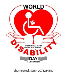 This vector image contains the words "WORLD DISABILITY DAY" .  This image can be used for t-shirts or other graphic purposes. 100% editable.