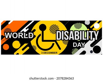 This vector image contains the words "WORLD DISABILITY DAY" .  This image can be used for t-shirts or other graphic purposes. 100% editable.