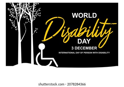 This vector image contains the words "WORLD DISABILITY DAY" .  This image can be used for t-shirts or other graphic purposes. 100% editable.