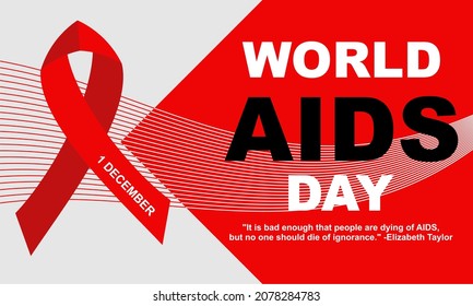 This vector image contains the words "WORLD AIDS DAY" .  This image can be used for t-shirts or other graphic purposes. 100% editable.
