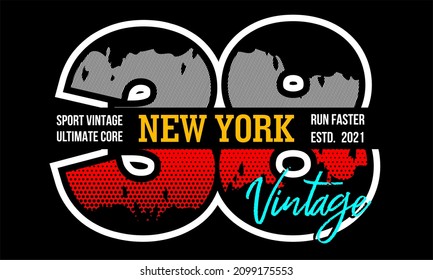 This vector image contains the words "38 NEW YORK" and several supporting syllables.  This image can be used for t-shirts or other graphic purposes.