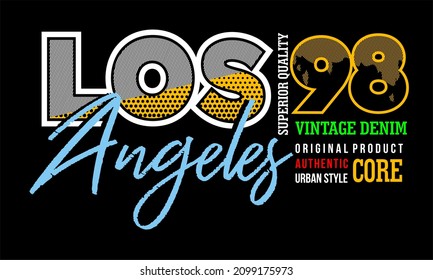 This vector image contains the words "LOS ANGELES" and several supporting syllables.  This image can be used for t-shirts or other graphic purposes.
