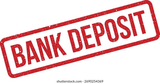Esta imagem vetorial apresenta um carimbo vermelho com as palavras "DEPÓSITO BANCÁRIO", adequado para representar transações financeiras ou registros bancários.