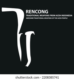 Esta imagen vectorial es una ilustración de una de las armas tradicionales de la región indonesia. la imagen del arma está hecha con un diseño simple en blanco y negro