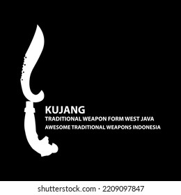 This vector image is an illustration of one of the traditional weapons from the Indonesian region. the image of the weapon is made with a simple design in black and white