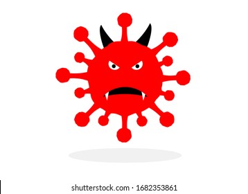 This is a vector image of the most dangerous CORONA virus. Beginning in China It can be infected by air entering the respiratory system. We now call this virus COVID-19.