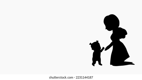 
This is a vector image of mother and child