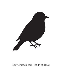 This vector image shows a chick in glyph icon design. It is isolated on a white background.