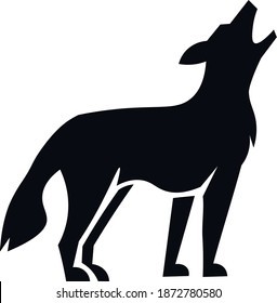 This Vector Image Shows A Coyote Icon In Glyph Style. It Is Isolated On A White Background.