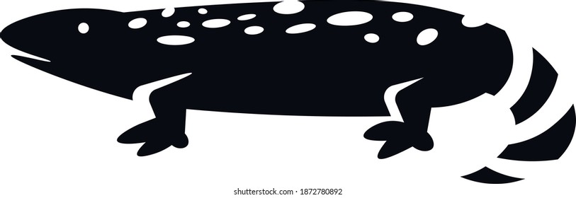 This vector image shows a Gila monster icon in glyph style. It is isolated on a white background.