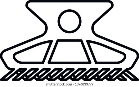 This vector image shows a hair clip icon in outline style. It is isolated on a white background.