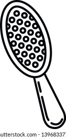 This vector image shows a hairbrush icon in outline style. It is isolated on a white background.