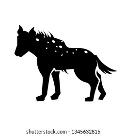 This vector image shows a hyena in glyph icon design.