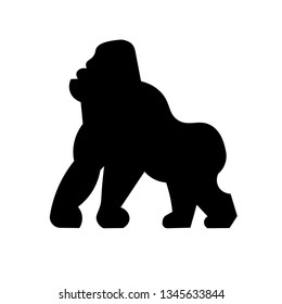 This vector image shows a majestic gorilla in Glyph Icon design.