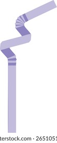 This vector image shows a purple flexible drinking straw with a bendable section. The illustration is simple and clear, conveying a clean and minimal mood.