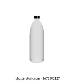 This is a vector image of a tall clear bottle.