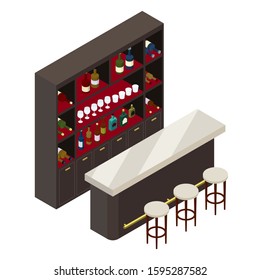 This Is A Vector Isometric Illustration Of A Bar.