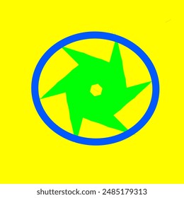 This is a vector kaleidoscope image with a yellow background