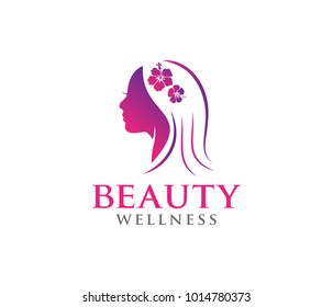 this vector logo design illustration is perfectly suitable for beauty women wellness, beauty salon, yoga class, cosmetic makeup and everything related